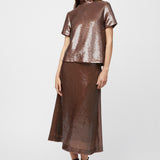 Bias Cut Sequin Skirt Cola