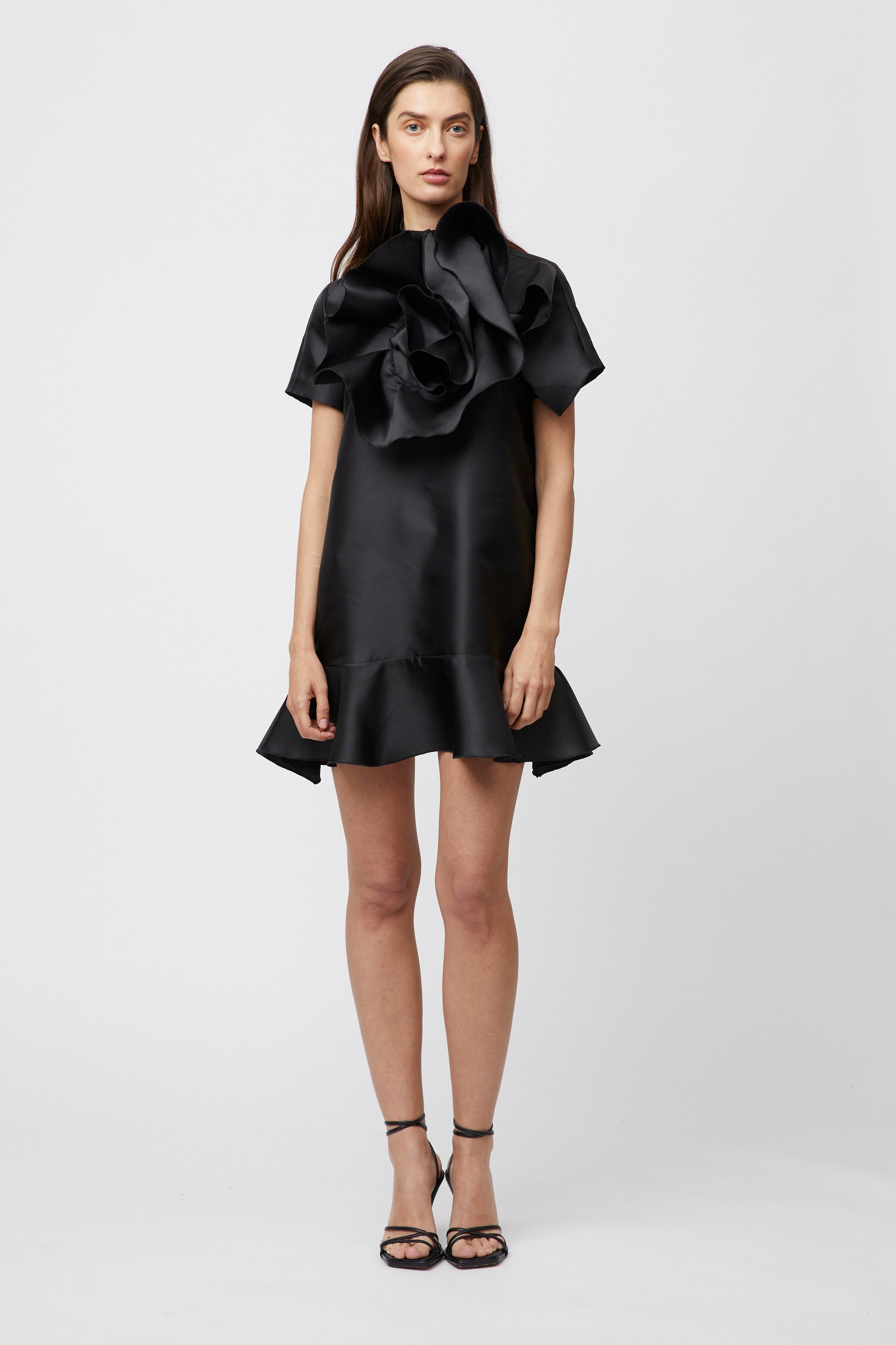 Rococco Frill Dress Jet Black Fall Winter Spring Summer Rococco Frill Dress Jet Black Fall Winter Spring Summer