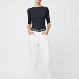 Modal Midi Sleeve Tee Jet Black