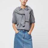 Estate Cashmere Pique Tee Gray Melange