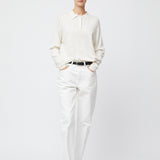 Silk Cashmere Polo Sweater Salt