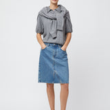 Estate Cashmere Pique Tee Gray Melange