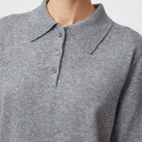 Estate Cashmere Pique Tee Gray Melange