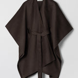 Belted Doublé Poncho Molé Brown
