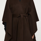 Belted Doublé Poncho Molé Brown