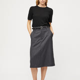 Tailored Côte d'Azur Skirt Charcoal Pinstripe