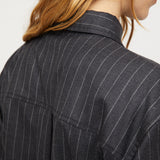 Coastal Shirt Charcoal Pinstripe