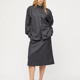 Coastal Shirt Charcoal Pinstripe