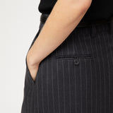 Tailored Côte d'Azur Skirt Charcoal Pinstripe