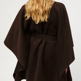 Belted Double Poncho Jet Black