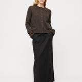 Structured Wool Cardigan Coffee