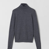 Classic Merino Turtleneck Charcoal Grey Melange