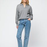 Cashmere Polo Sweater Gray Melange