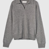 Cashmere Polo Sweater Gray Melange