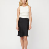 Bias Cut Mini Skirt Jet Black