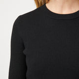 Midi Sleeve Rib Tee Cream