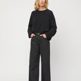Relaxed Wide Leg Jeans Jet Black