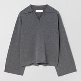 Cape Cod Polo Sweater Gray Melange