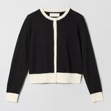 Classic Merino Cardigan Black Cream