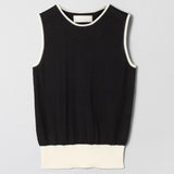 Classic Merino Tank Black Cream