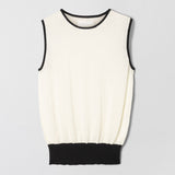 Classic Merino Tank Cream Black