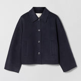 Cropped Doublé Jacket Navy