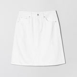 Denim A-Line Skirt Off White