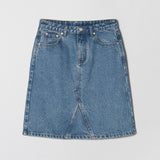 Denim A-Line Skirt Stonewashed Blue