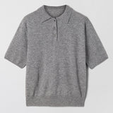Estate Cashmere Pique Tee Gray Melange