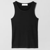 Riviera Ribbed Tank Jet Black