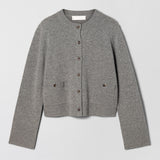 Structured Wool Cardigan Gray Melange