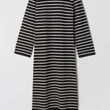 Toulon Maxi Dress Black White Stripe