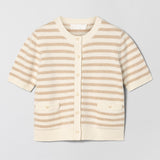 Toulouse Cardigan Tee Linen Snowflake Stripe