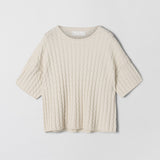 Crew Cable Knit Tee Whipped Cream