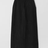Linen Côte d'Azur Maxi Skirt Jet Black