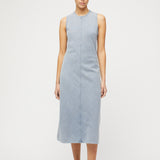 Bias Cut Denim Dress Denim Blue