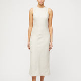 Bias Cut Linen Dress Jet Black