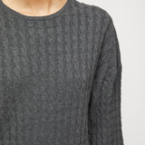 Crew Cable Knit Dress Graphite