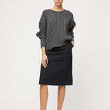 Crew Cable Knit Sweater Graphite