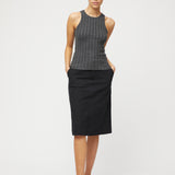 Crew Cable Knit Tank Graphite
