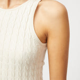 Crew Cable Knit Tank Whipped Cream