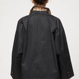 Cropped Trench Coat Jet Black