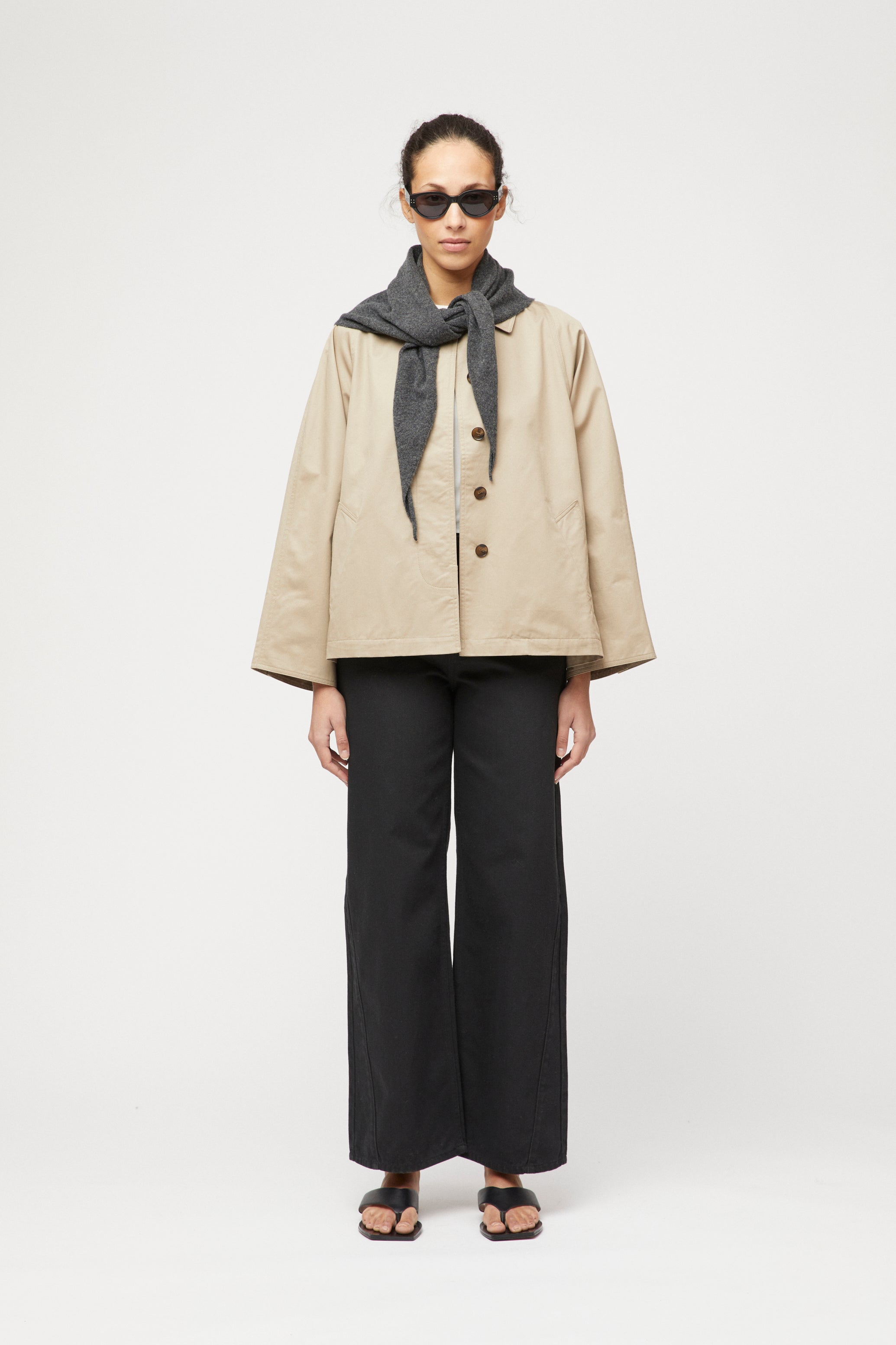 Cropped Trench Coat Khaki – Fall Winter Spring Summer