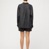 Linen Fisherman Shorts Jet Black