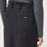 Linen Côte d'Azur Maxi Skirt Jet Black