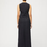 Linen Waistcoat Jet Black