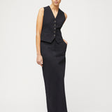 Linen Waistcoat Jet Black