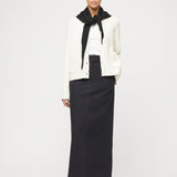 Structured Cotton Cardigan Cream