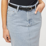 Denim Midi Skirt Ecru