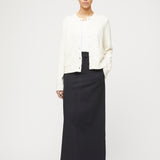 Structured Cotton Cardigan Cream